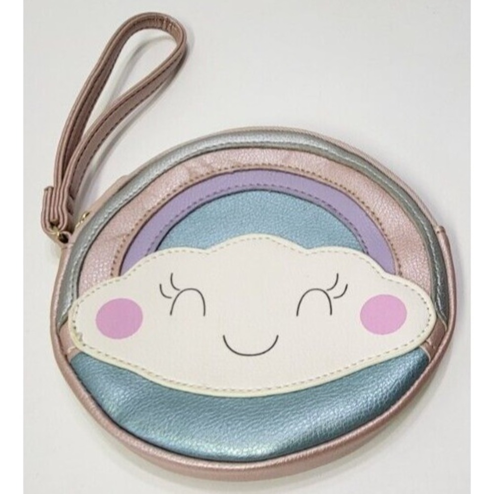 BETSEY JOHNSON Purse WRISTLET Rainbow & Cloud Luv Betsey Collection Small Round